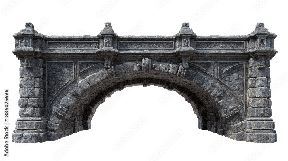 Obraz premium Intricately carved ancient stone archway, evoking a sense of history and mystery