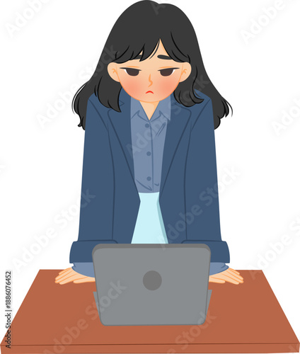 business woman in front of laptop