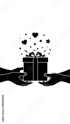 Hands holding a gift box.