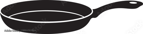 Frying Pan Silhouette on White Background