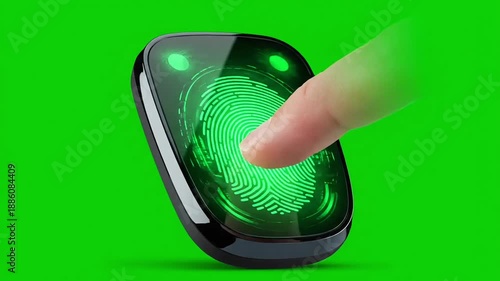 Fingerprint scan on glowing futuristic device for secure access