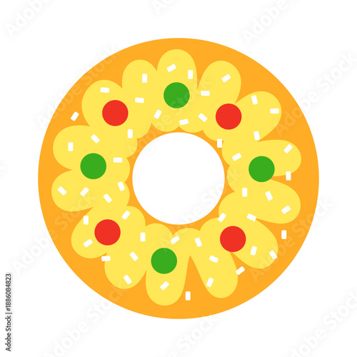 Rosca de pascua from Argentina. Hispanic easter bread with cream. Traditional latin spring holiday food.