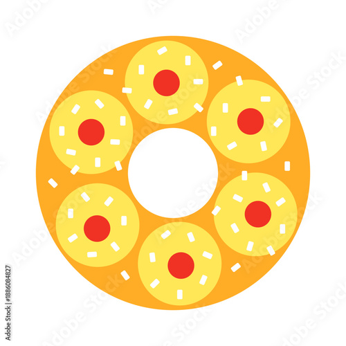 Rosca de pascua from Argentina. Hispanic easter bread with cream. Traditional latin spring holiday food.