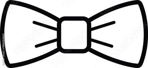 Simple Black Bow Tie Illustration Design.