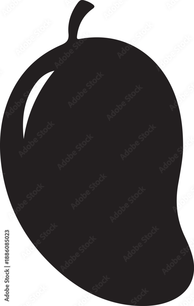 Fototapeta premium Mango Silhouette on White Background