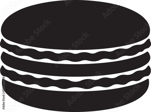 Macaron Silhouette on White Background