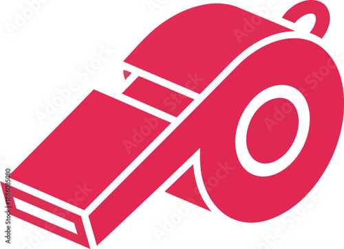 Red Whistle Illustration Simple Design.