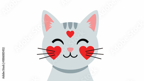 Cute Cat with Heart shaped Cheeks