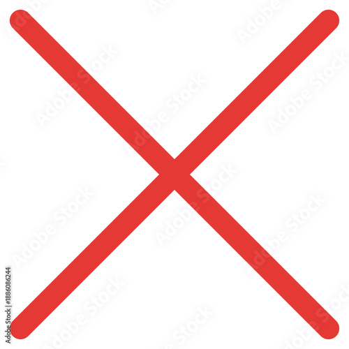 Flat Colored Close Icon for User Interface Interaction