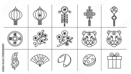 Collection of various decorative icons.