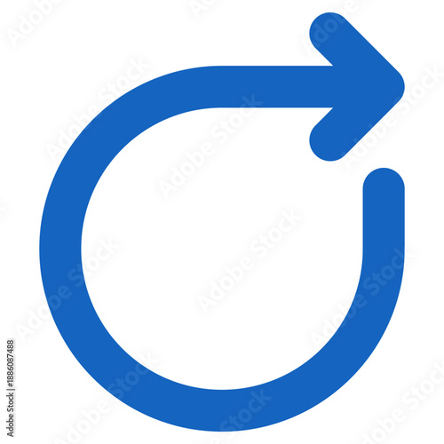 Flat Colored Reboot Icon for System Maintenance