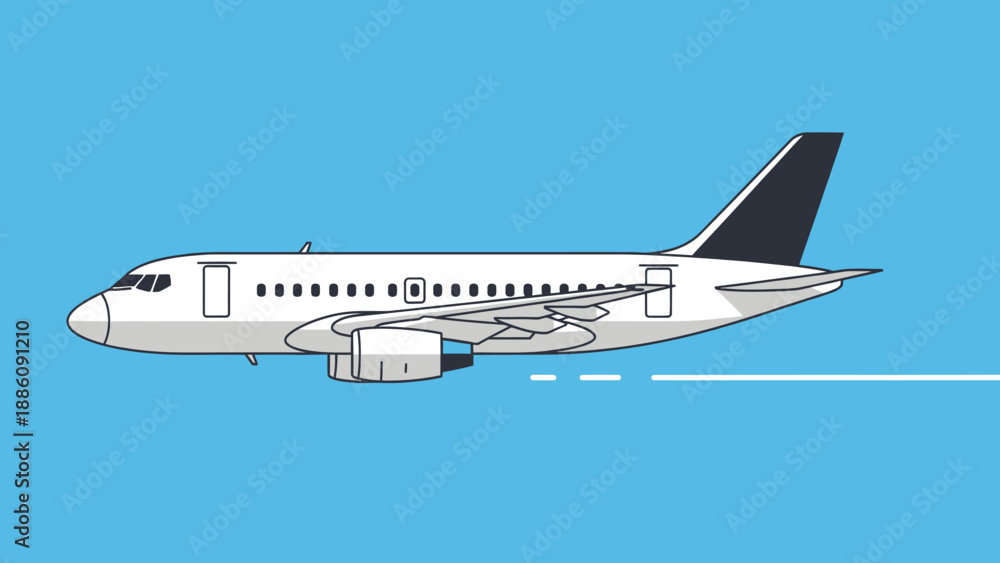 custom made wallpaper toronto digitalCommercial Airplane in Flight White Aircraft.