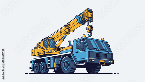 Crane Truck with Extended Hydraulic Boom.
