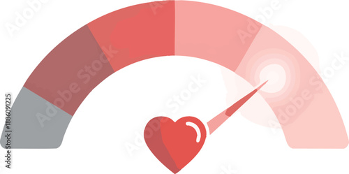 Love Meter Heart Gauge – Relationship Level Concept Illustration