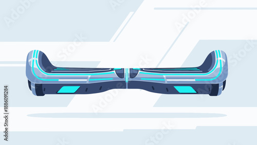Electric Hoverboard with Neon Lights and Wheels.