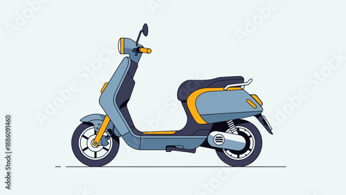 Modern Electric Scooter Side View Illustration.