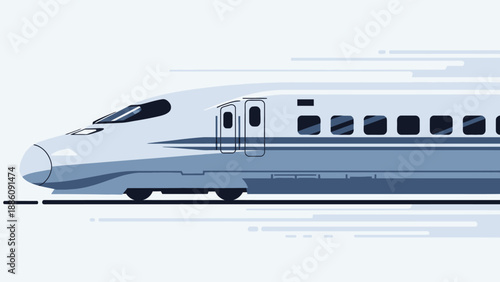 Modern High Speed Train Side View Illustration.