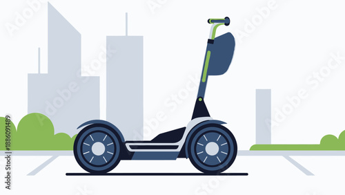 Modern Segway Personal Transporter Vehicle Illustration.