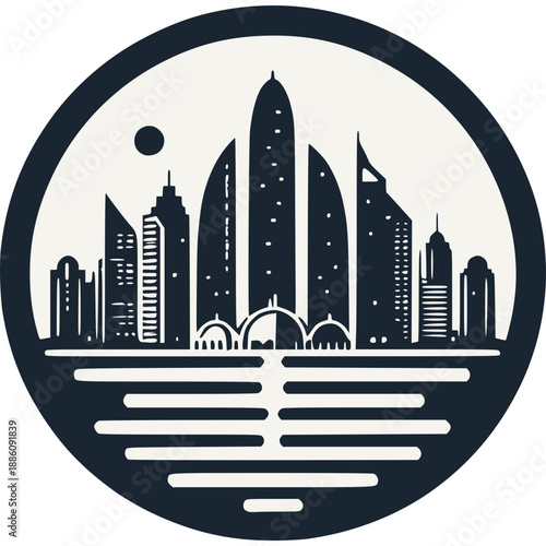 Abu Dhabi Skyline Vector Icon