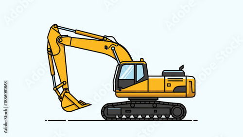 Yellow Excavator Machine Heavy Equipment.