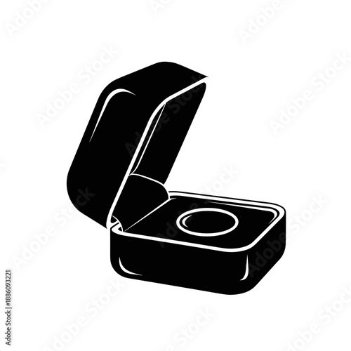 Black Jewelry Box with Open Lid.