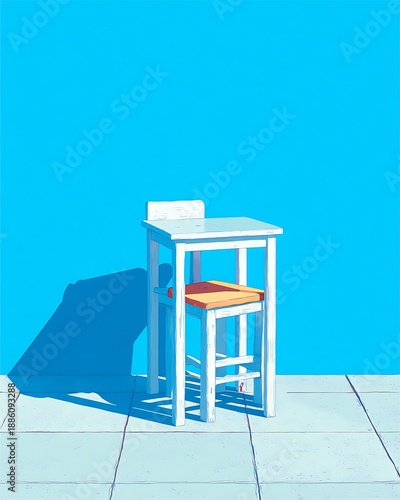 White chair and table interior design high resolution picture