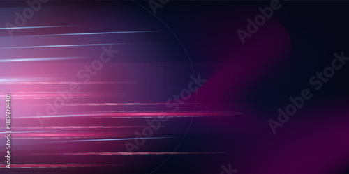 Glowing futuristic lines in the dark space with stars concept. Energy technology idea