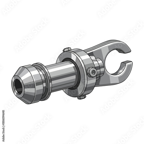 Machined Metal Component with Clamp