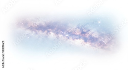 宇宙の星屑が輝く幻想的なパステルカラーの星雲デザイン 美しく淡い光が広がる夢のような空の背景. AI Generated