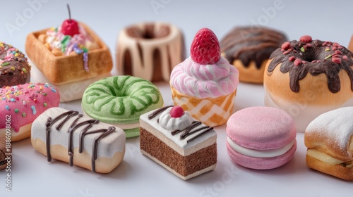 Assorted Miniature Sweet Treats, Visually Appealing and Detailed Display