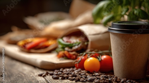 Artisanal Coffee and Gourmet Sandwiches for a Rustic Brunch Experience