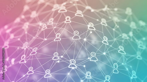 Social Network Concept with Person Icons and Interconnected Nodes