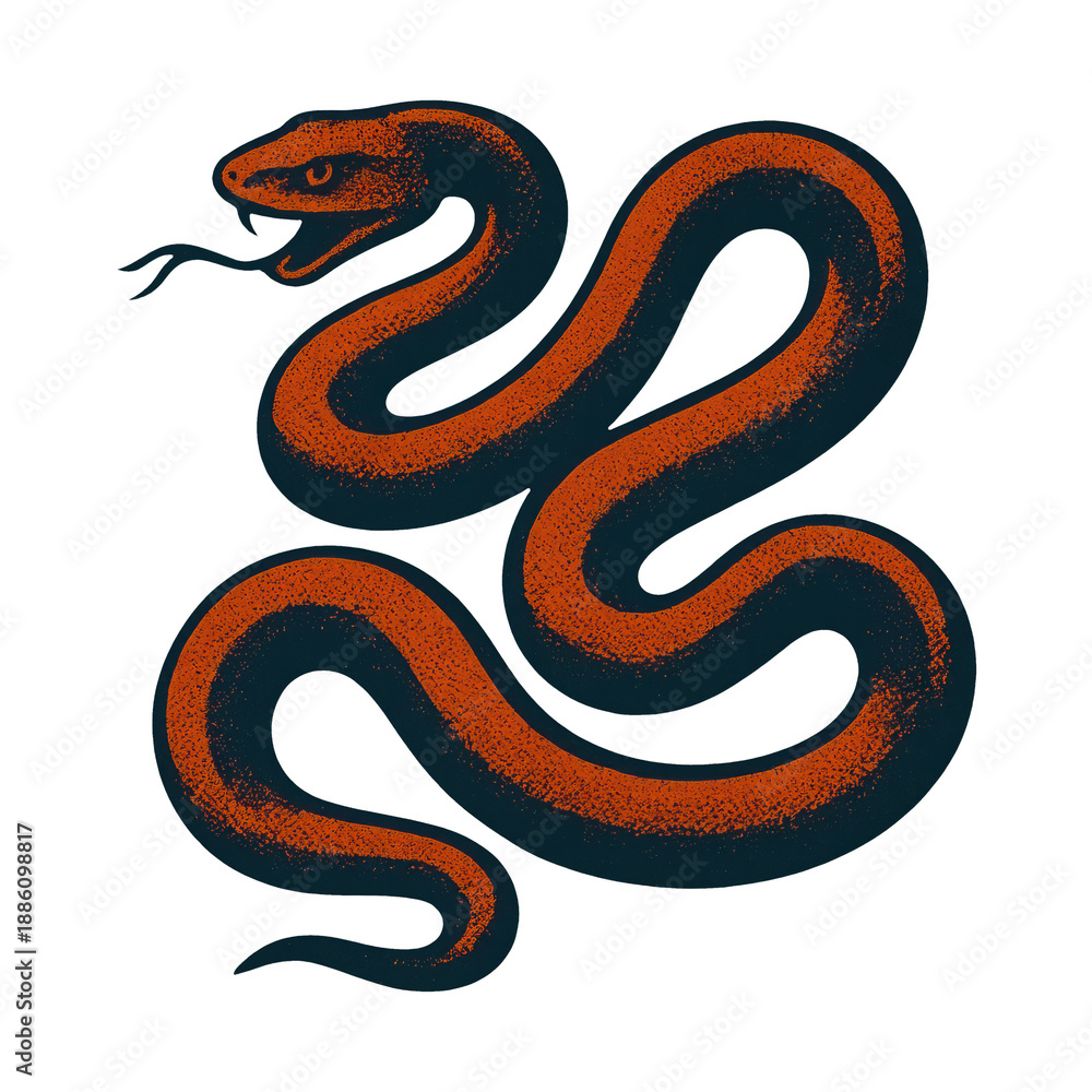 Fototapeta premium PNG Vintage snake illustration design.