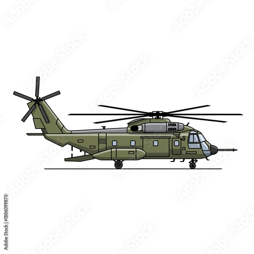 Military Transport Helicopter Illustration