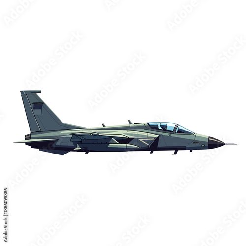 Modern Fighter Jet Aircraft Side View