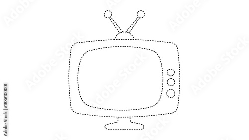 Vintage retro television with antennae on top