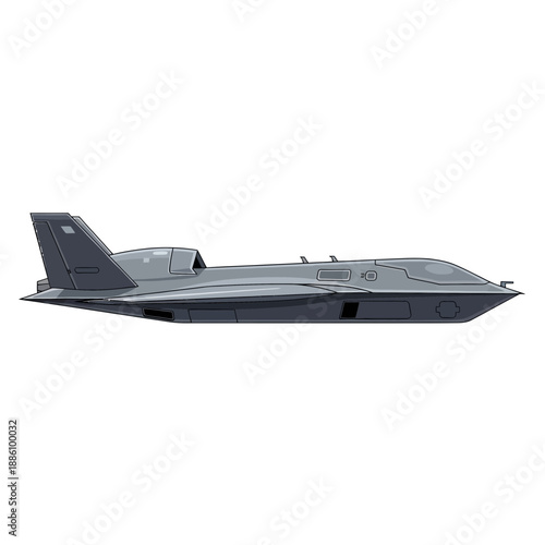 Stealth Bomber Jet Aircraft, Pixel Art Style