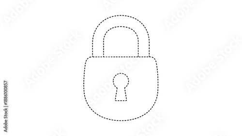 A simple line art illustration of a padlock icon
