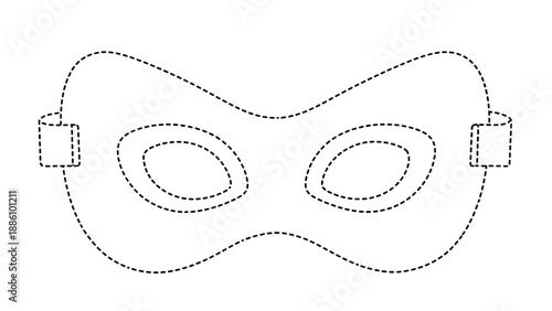 A black and white line drawing of a sleep mask