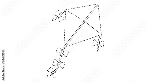 Geometric shapes forming a complex pattern with lines and dots