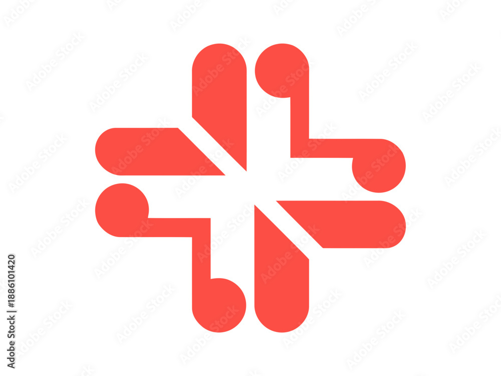 Obraz premium Red abstract geometric shape logo design