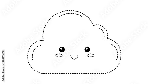 Cute cartoon cloud with smiling face