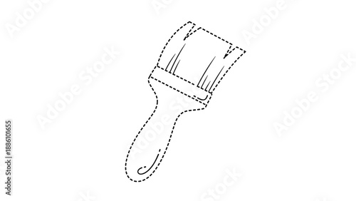A simple line drawing of a paintbrush with bristles and handle