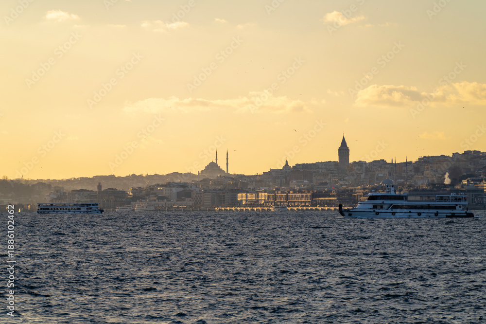 Fototapeta premium A stroll along the Anatolian side of the Bosphorus in Istanbul, with architectural details and a general view.