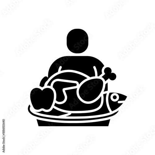 Overeating related to metabolic syndrome medical concept