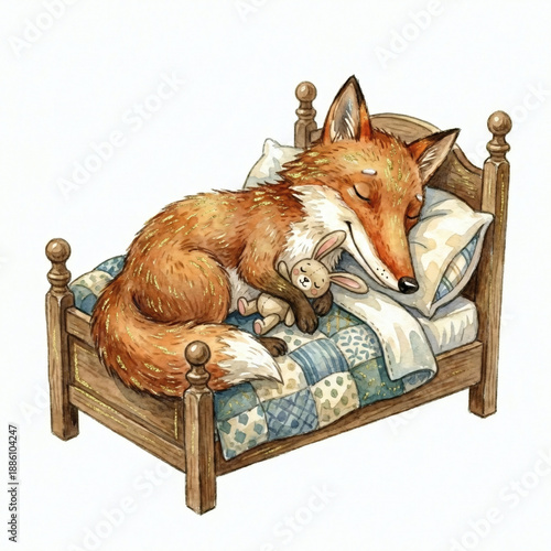 sleeping fox on a chair
