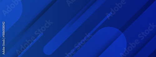 Modern Abstract Blue Geometric Shapes Banner Background Design