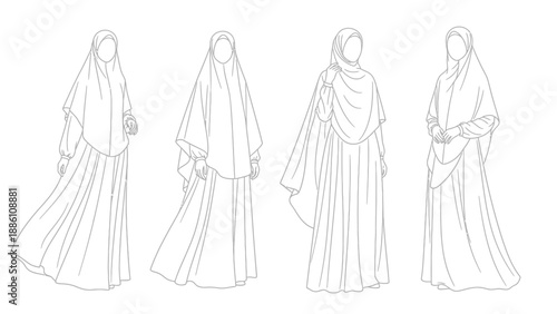 Sketch of Woman in Various Robes.