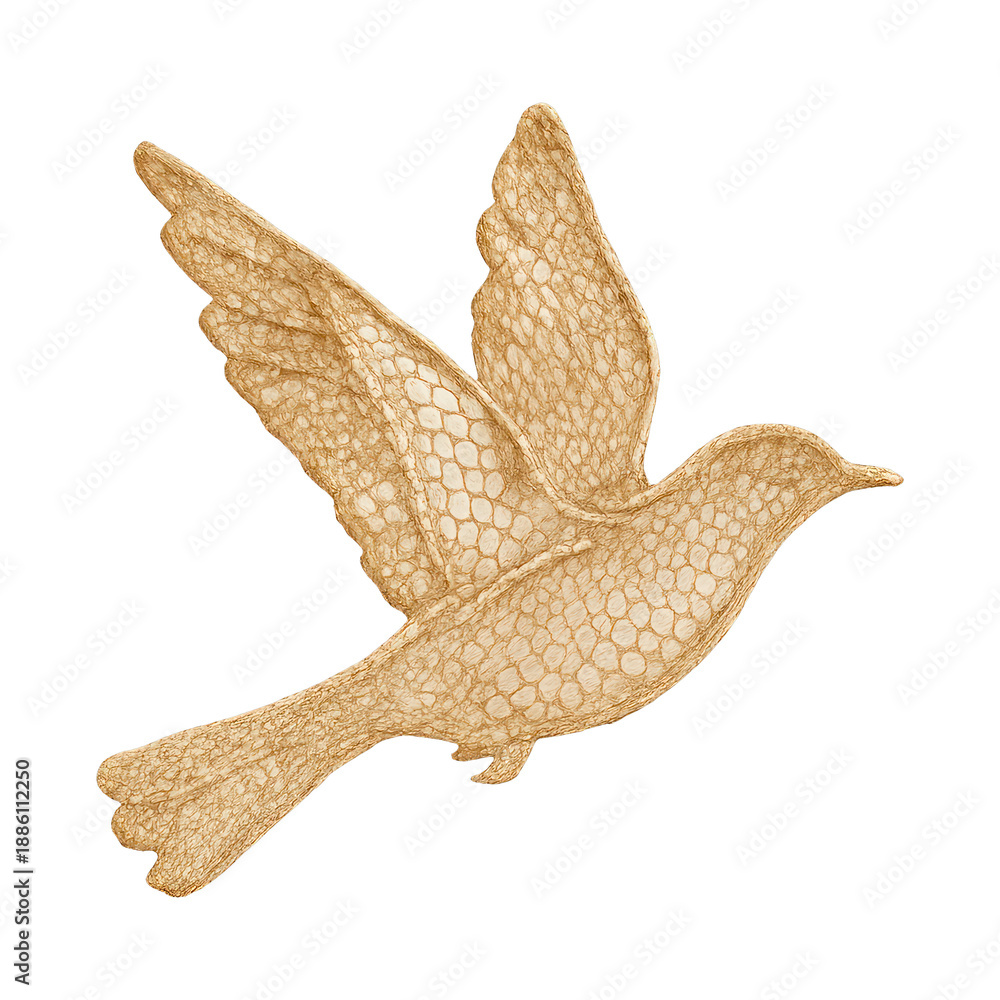 Obraz premium PNG Elegant lace bird silhouette