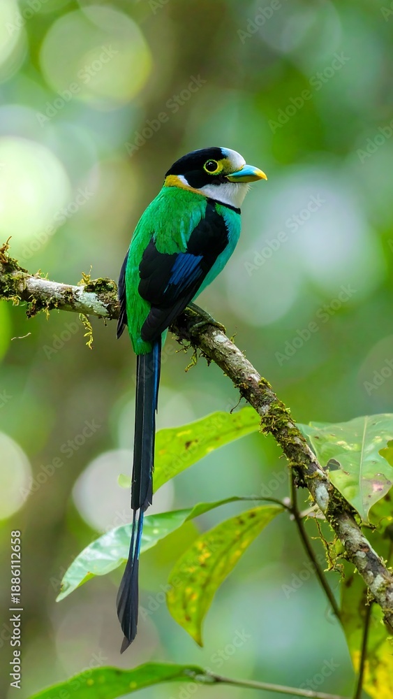 Fototapeta premium Vibrant bird perched on a branch